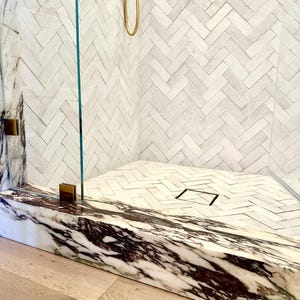 Stone Marble Shower Curb Calcutta Viola Marble