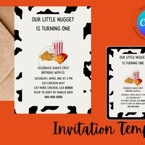 Our Little Nugget Is Turning One- Digital Downloadeinladungsvorlage