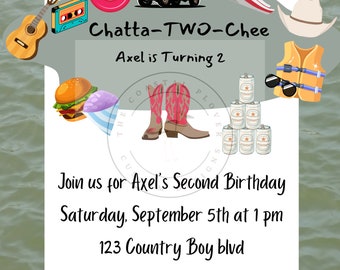 Chatta-TWO-Chee 2nd Birthday Invitation Digital Download Template