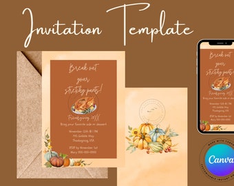 Mall för digital nedladdning av Friendsgiving-inbjudningar