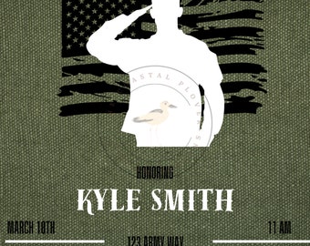 Army going away party- digital download invitation template
