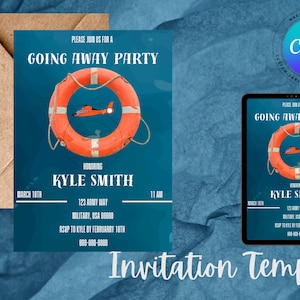 Modèle d'invitation à télécharger pour une fête du départ des garde-côtes