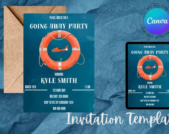 Coast Guard going away party-digital download invitation template