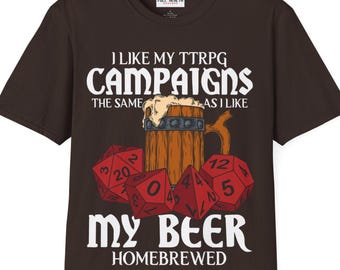 Homebrewed - DnD Dungeons and Dragons RPG Humor Softstyle T-Shirt for Men and Women