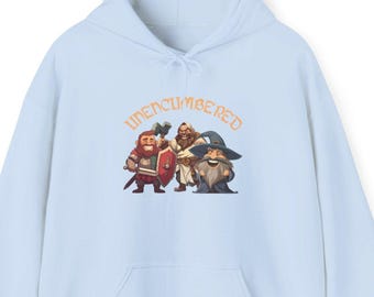 Unencumbered Gaming Hoodie: DnD RPG Humor Sweatshirt