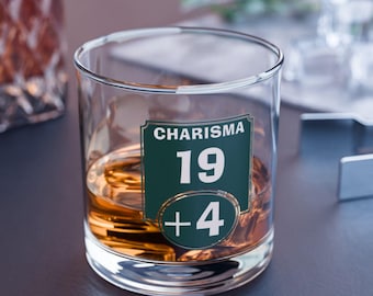 Funny "Positive Charisma Modifier" Rocks Glass - Dungeons and Dragons RPG DnD Glassware
