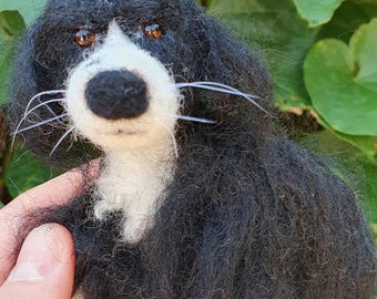 Custom pet portrait felt brooch