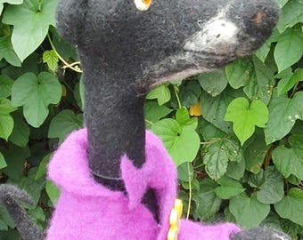 Custom Felted Pet Portrait: Whimsical Wool Sculpture