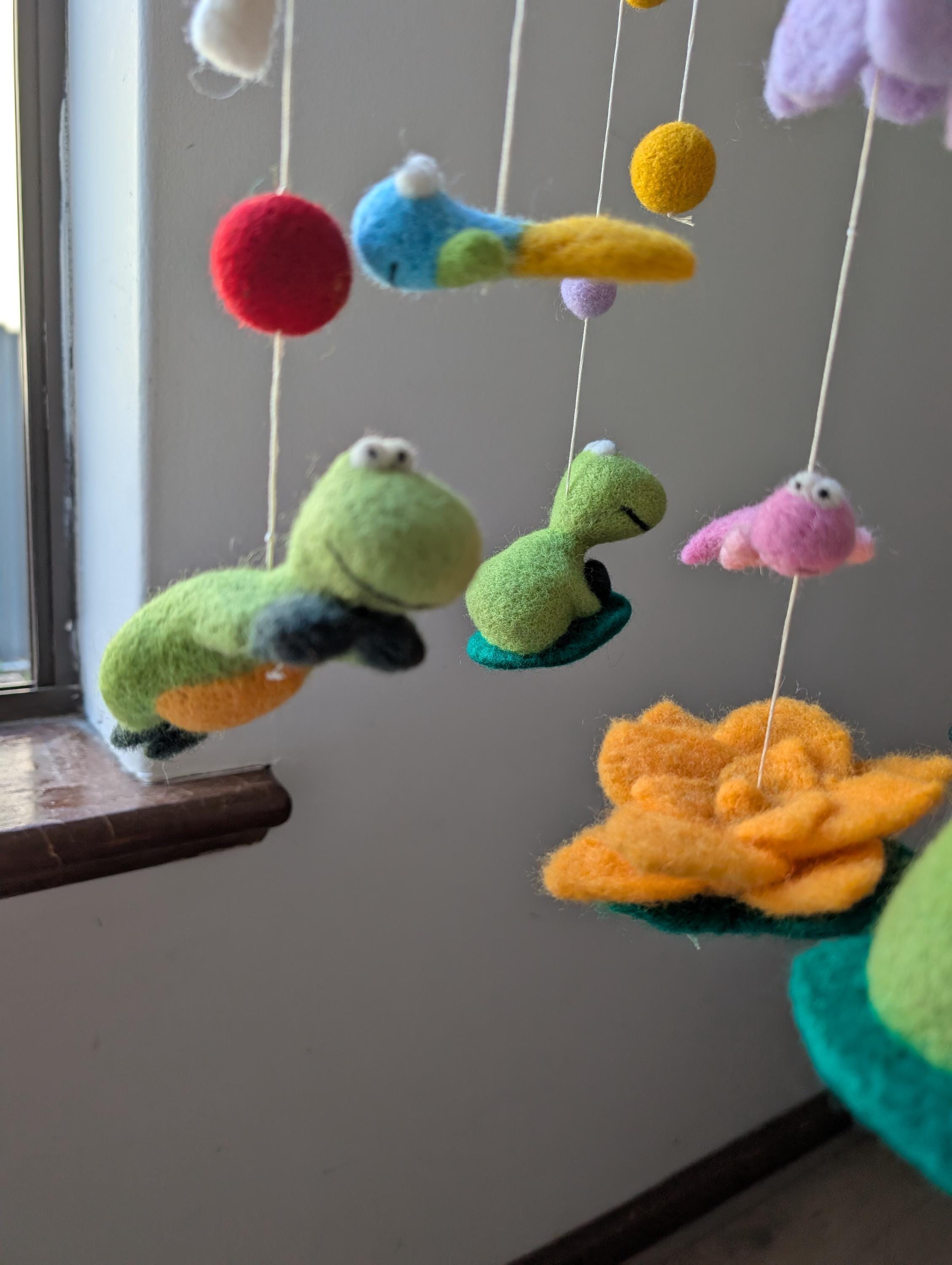 Custom needle felted baby mobile
