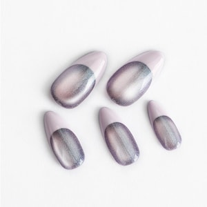 Mystic Purple | Cat eye glitter gel nails | Handmade Nails | Gel Nail | Press on Nails | fake Nails | Wedding nails | Gift for her