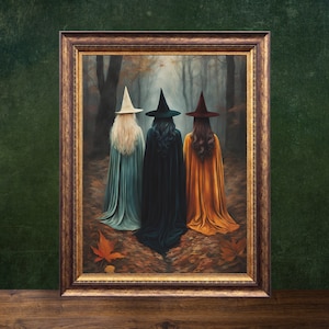 The Coven, Witch Print, Vintage Poster, Art Poster Print, Cottagecore, Gothic, Dark Academia, Witch Art, Halloween Art