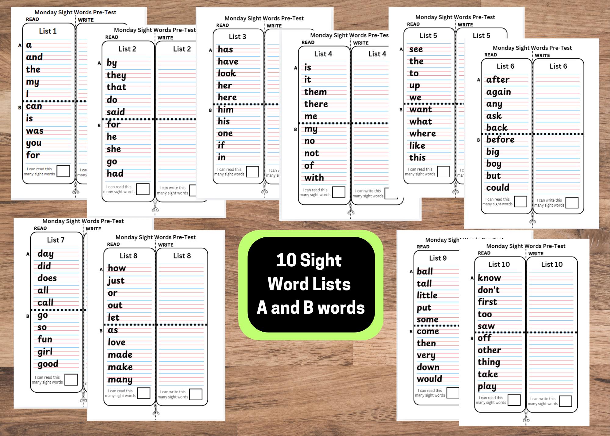 Fn Words Kindergarten Sight Words | Foundation Sight Word |reading Writing and ...