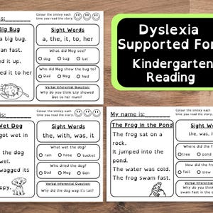 Dyslexia Supported Font Kindergarten Readings Printable | Kindergarten Comprehension | Foundation | Kindergarten Worksheet | Tutoring
