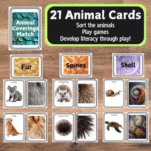 Jogos de Cartas e Atividade de Classificação de Animais | Aprenda Brincando | Montessori | Reggio Emilia | Baixar