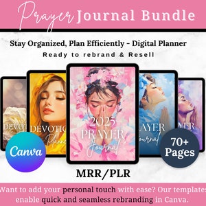 Prayer Journal Bundle, Devotional Planner, 2025 Prayer Journal, Christian Faith Journals, Printable Prayer Journal Set, Digital Download