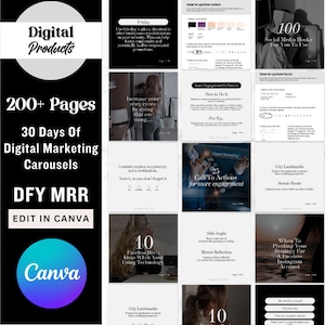 Digital Marketing Carousel, 30 Days Of Digital Marketing Carousels, Master Resell Rights, Carousel Templates Done For You