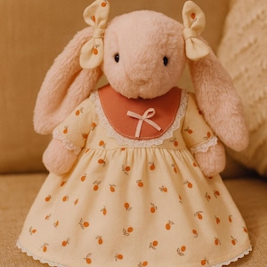 Outfits voor Jellycat, kleding voor Jellycat, handgemaakte jurk voor Jellycat, Bunny Dolls-outfits, paascadeau, handgemaakte jurk pop voor baby's/4