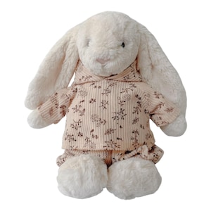 Jellycat Clothing, Handmade Brown Leaves Hoodie For Jellycat Bunnies, Bunny Dolls Outfits, Easter Gift, Toddler Gifts, Baby Shower Gift /6