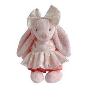 Jellcat Clothes, Jellycat Clothing, Jellycat Dress,  Doll Clothes For Jellycat Bunny, Sleep Toys For Kids, Cute White Blouse With Pink Pant