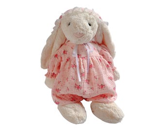 Jellycat Outfit, Pink Overalls For Jellycat, Pink Overalls With Baby Hat For Jellycat, Christmas Gifts, Birthday Gifts, Easter Day Gifts