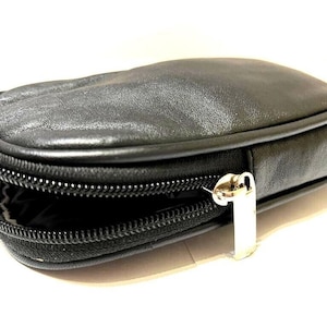 SNHIDE Slim Soft Leather Spectacle case/Leather Glasses Case with Tab Fastener