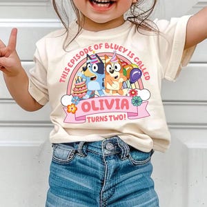 Customizable Blue Dog Birthday Girl Shirt Personalized Birthday Girl Shirt Birthday Blue Dog Shirt Birthday Party Shirts Funny Toddler Shirt