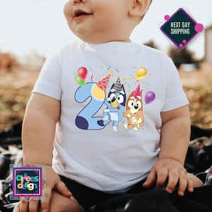Blue Dog Personalized Birthday Shirt Custom Blue Birthday Shirt Personalized Birthday Girl Tee Custom Birthday Boy Tee Custom Birthday Party