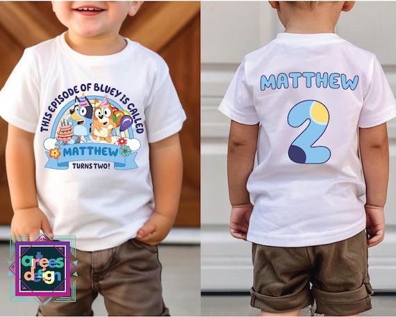 Blue Boy Custom Birthday Shirt Dog Birthday Party Shirt Blue Personalized Dog tee Toddler Birthday Blue Fan Gift Cute toddler tee