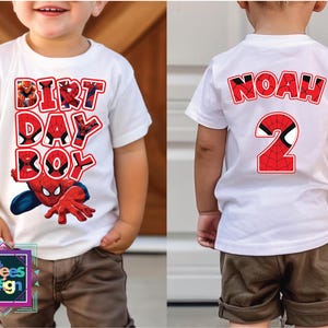 Custom Spiderman Birthday Boy Shirt Personalized Birthday Tee Spider Shirt Family Birthday Shirt Custom Age Birthday Shirt Spider Web Shirt
