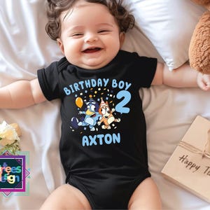 Customized Birthday Boy Shirt, Birthday Boy Shirt, Blue Dog Birthday