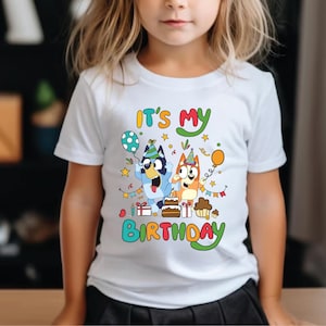 Blue Dog Birthday Girl Shirt Blue Dog Birthday Boy Shirt Blueyy Birthday Girl Shirt Personalized Birthday Girl Tee Birthday Party Shirt