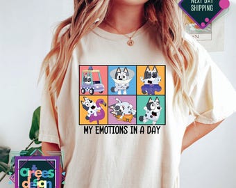 My Emotions In A Day Shirt My Spirit Animal Dog Family Shirt Family Matching Shirts Cartoon Shirt Cute Dog Tee