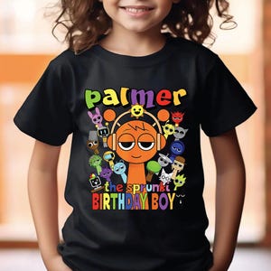 Custom Sprunki Birthday Boy Shirt Sprunki Gift for Birthday Personalized Sprunki Shirt Roblo Game Kids Birthday Oren Sprunki Birthday Tee