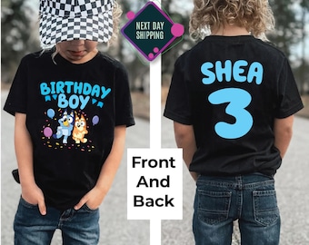 Personalized Blue Birthday Boy Shirt Custom Birthday Boy Shirt Birthday Dog Shirt Birthday Party Shirts Funny Toddler Shirt turns year