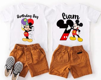 Custom Mickey Birthday Boy Shirt Mickey Birthday Boy Shirt Disneyland Birthday Tee Disney Kids Custom Birthday T-shirt Personalized Gift