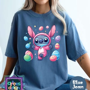 Comfort color Stitch Easter Shirt Stitch Easter Egg Shirt Disney Easter Shirt Easter Day Shirt Easter Bunny Shirt Family Easter Shirt