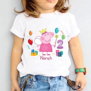 Pig Birthday Shirt Custom Pink Pig Birthday Shirt Piglet Family Tees Cute Birthday Party Shirt Personalized Toddler Birthday Girl Outfit