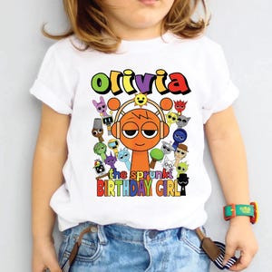 Sprunki Gift for Birthday Personalized Sprunki Shirt Custom Sprunki Birthday Girl Shirt Roblo Game Kids Birthday Oren Sprunki Birthday Tee