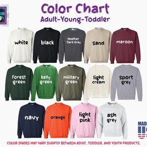 a collection of colorful sweatshirts, each with a different color and design, arranged in a grid format.
