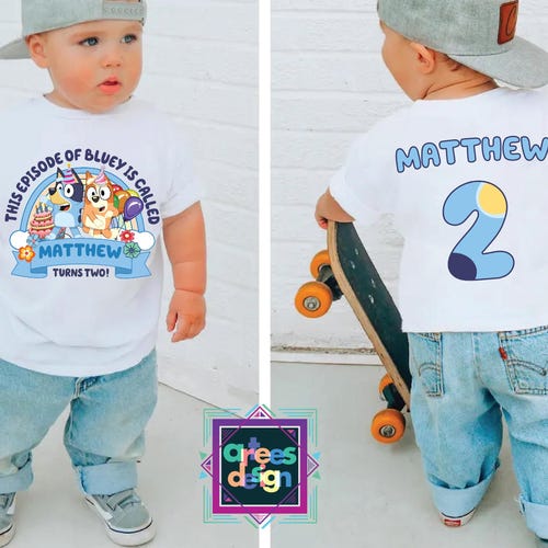 Blue Boy Custom Birthday Shirt Dog Birthday Party Shirt Blue Personalized Dog tee Toddler Birthday Blue Fan Gift Cute toddler tee
