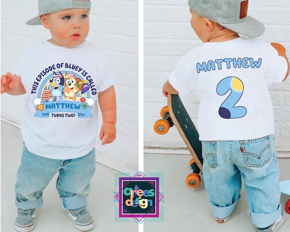 Blue Boy Custom Birthday Shirt Dog Birthday Party Shirt Blue Personalized Dog tee Toddler Birthday Blue Fan Gift Cute toddler tee