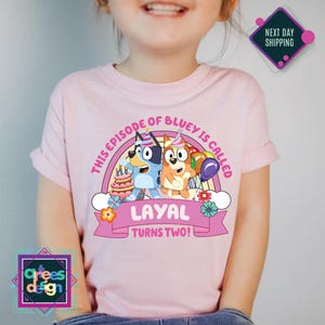 Custom Blue Dog Birthday Girl Shirt Funny Toddler Shirt Personalized Birthday Girl Shirt Birthday Blue Dog Shirt Birthday Party outfit