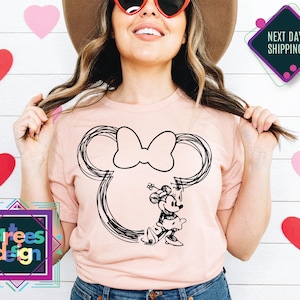 Vintage Minnie and Mickey Sketch Shirt Mickey and Minnie Sketch Tee Vintage Mickey Minnie Shirt Disney Family Vacation Tee Family Matching