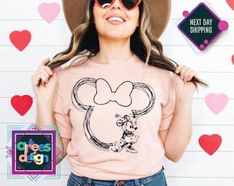 Vintage Minnie and Mickey Sketch Shirt Mickey and Minnie Sketch Tee Vintage Mickey Minnie Shirt family Family Vacation Tee Family Matching