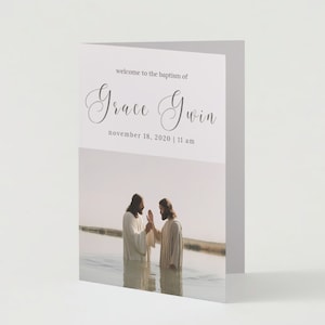 LDS Baptism Program Template | Print from Home Baptism Program | LDS Baptism Program Download | Customizable Baptism Program