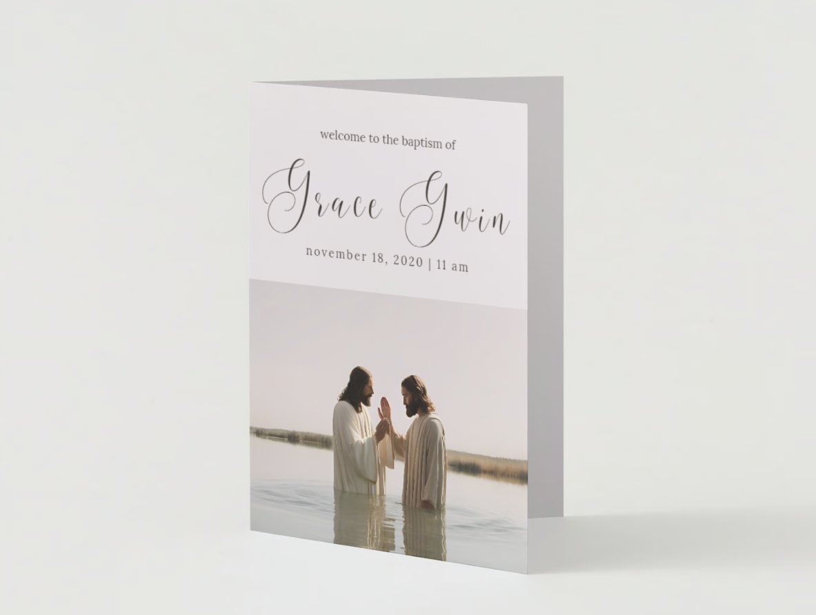 LDS Baptism Program Template: Minimalist Design (Digital Download)
