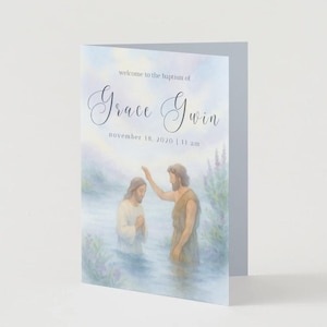 LDS Baptism Program Template | Print from Home Baptism Program | LDS Baptism Program Download | Customizable Baptism Program