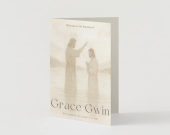LDS Baptism Program Template: Customizable Printable Keepsake (Digital Download