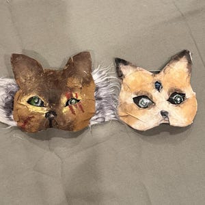 Handmade Animal Masks 3 Eyed Wolf and Scarred Bear  Pack of 2 Unique Costume Masks for Cosplay Festivals Halloween and Roleplay
