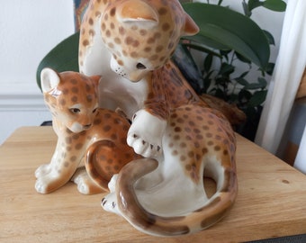 Vintage USSR Lomonosov Porcelain Cheetah Cub Figurine - Etsy